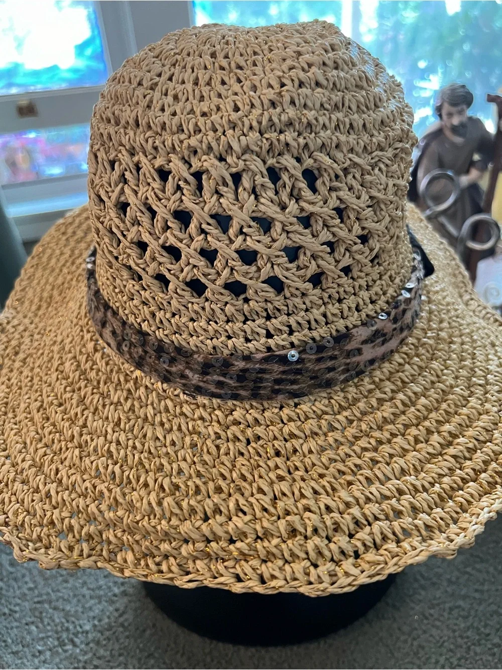 Primos unisex Straw Hat Size 7 Bendable Rim EUC